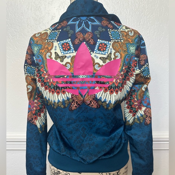 HOT SALE ๐ฅ WOMENS ADIDAS BORBOMIX PRINTED TRACK JACKET SIZE XS ๐ฅ๐ง๐จ๐ฉ๐ฆ๐ช - Picture 5 of 5